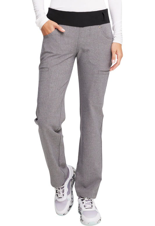 CK002Petitie - Mid Rise Straight Leg Pull-on Pant - Cherokee iFlex