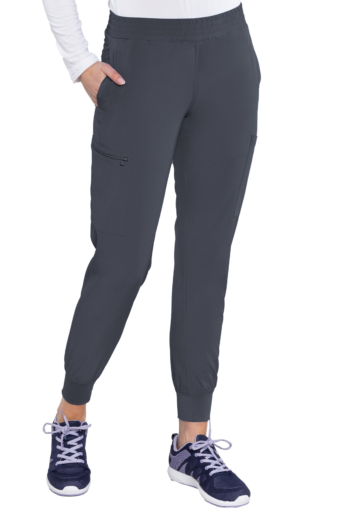 8739 - Med Couture - ENERGY -  SMOCKED WAIST JOGGER PANT XS/P/T - XL/P/T