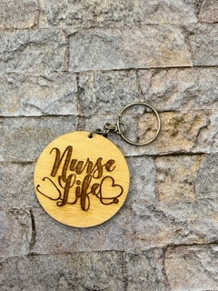 02 - Nurse Life Wooden Keychain